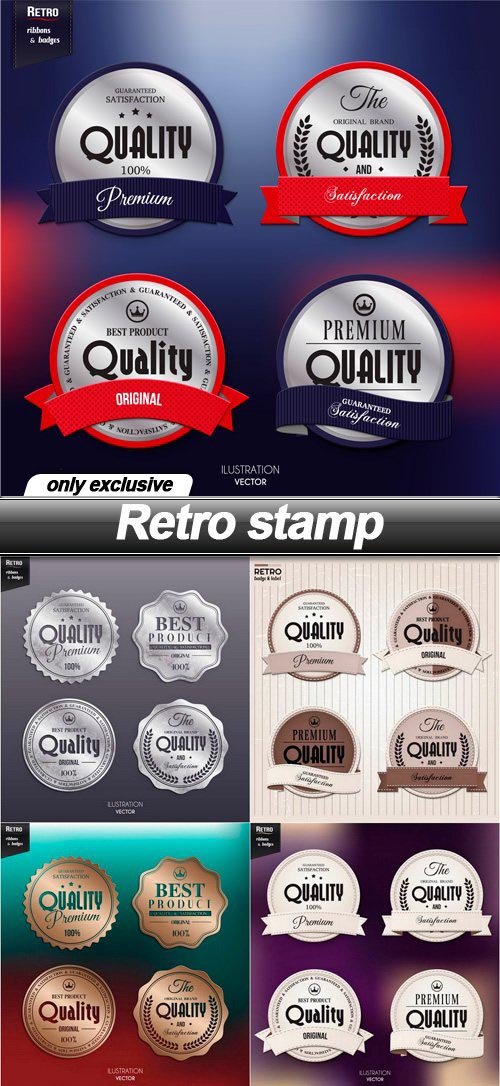 Retro stamp - 7 EPS