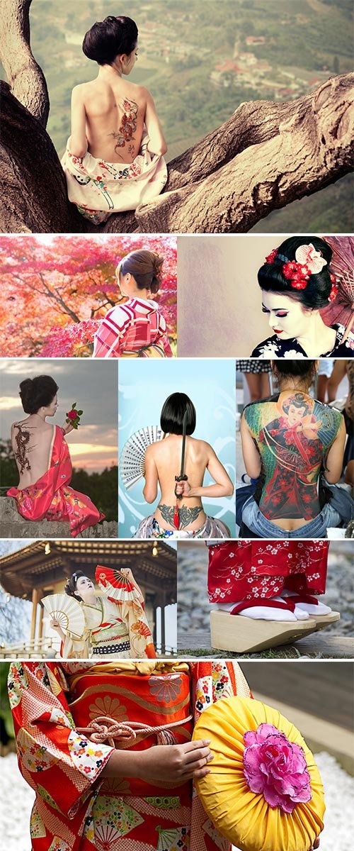 Stock Photos Geisha, tattoo 