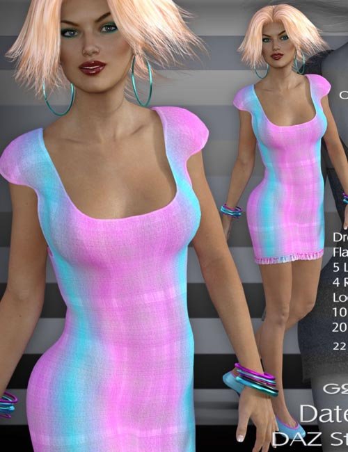 DateLine 3 Outfit (converted from G3F) for Genesis 8 Female(s)