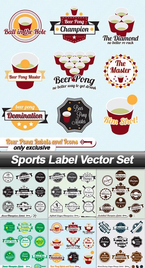 Sports Label Vector Set - 17 EPS