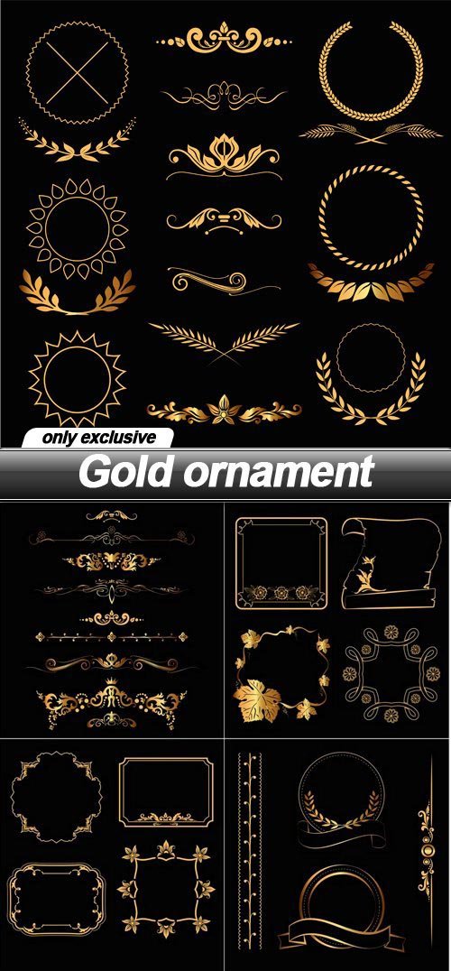 Gold ornament - 9 EPS