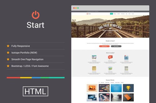 Start v1.2.3 - Responsive One Page Template - Creativemarket 19087