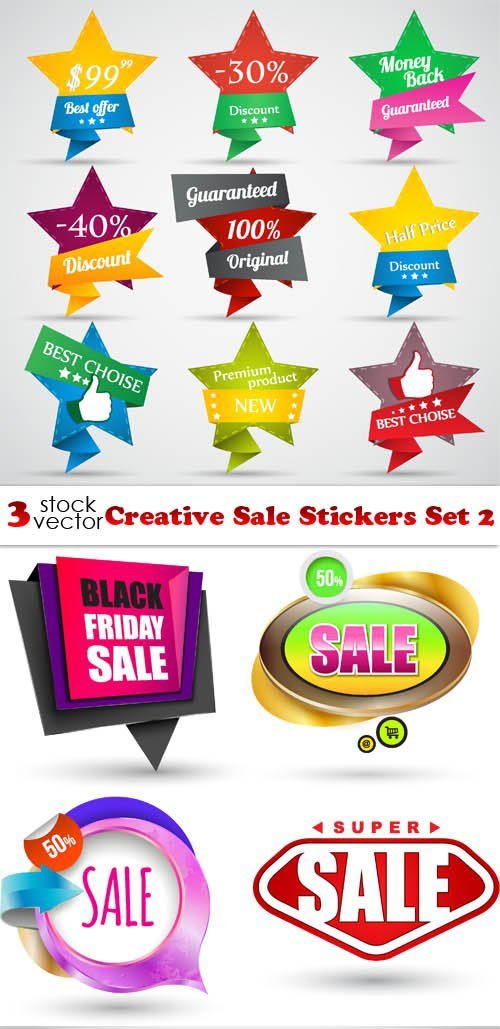 Vectors - Creative Sale Stickers Set 2