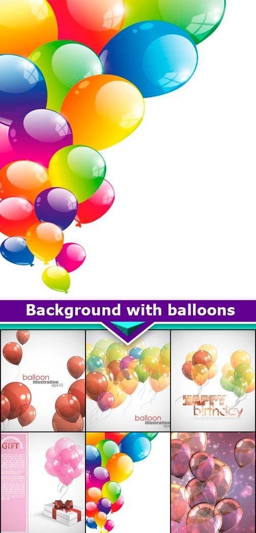 Background with balloons 12X EPS