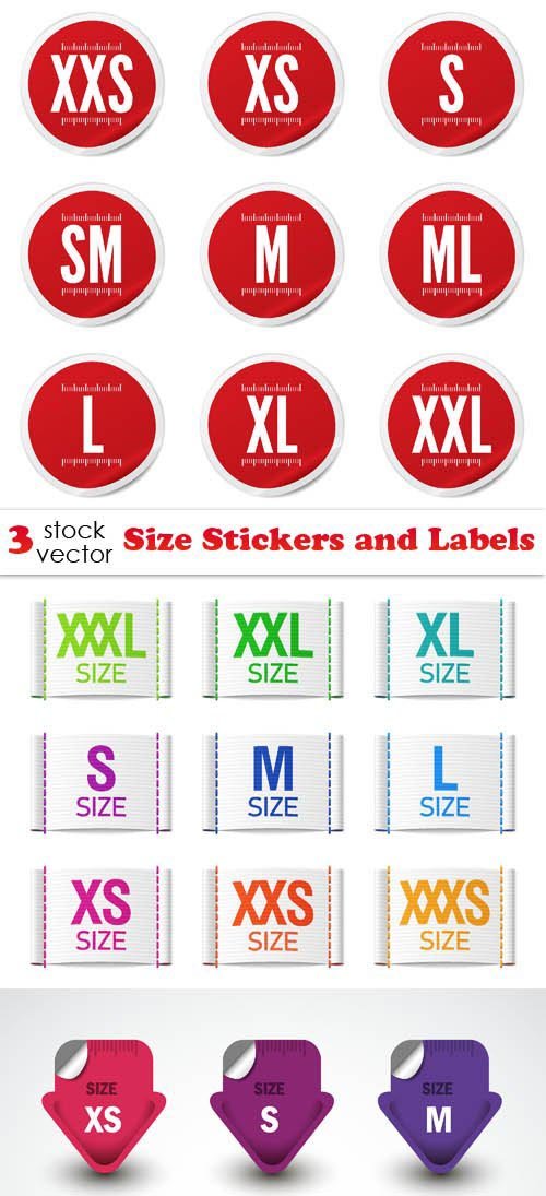 Vectors - Size Stickers and Labels