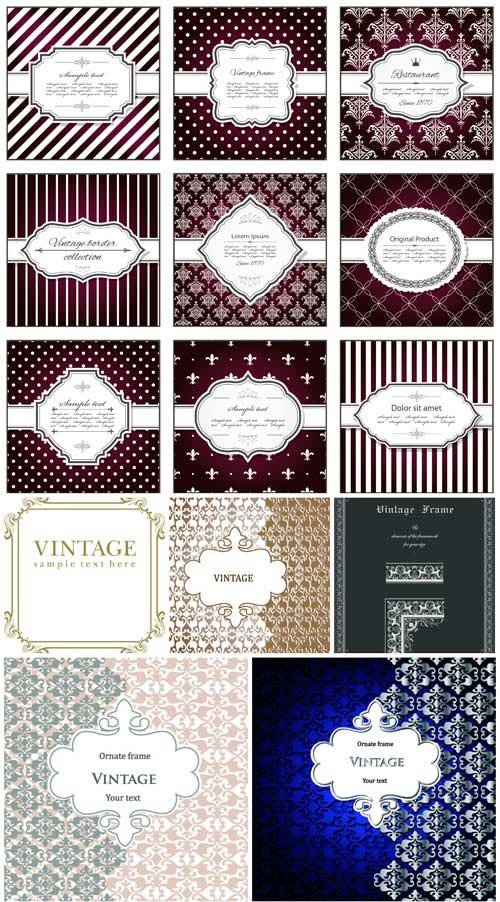 Vintage texture, vector backgrounds with patterns