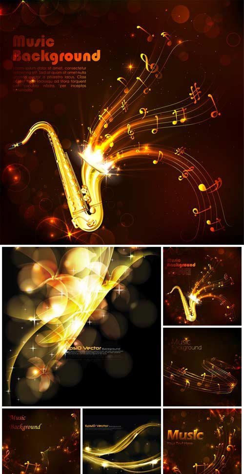 Vector backgrounds with musical instruments