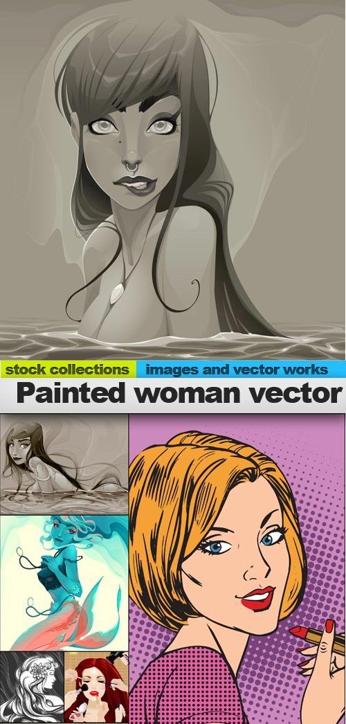 Painted woman vector, 10 x EPS