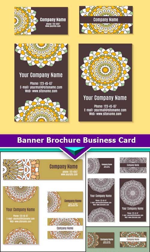 Banner Brochure Business Card 8x EPS