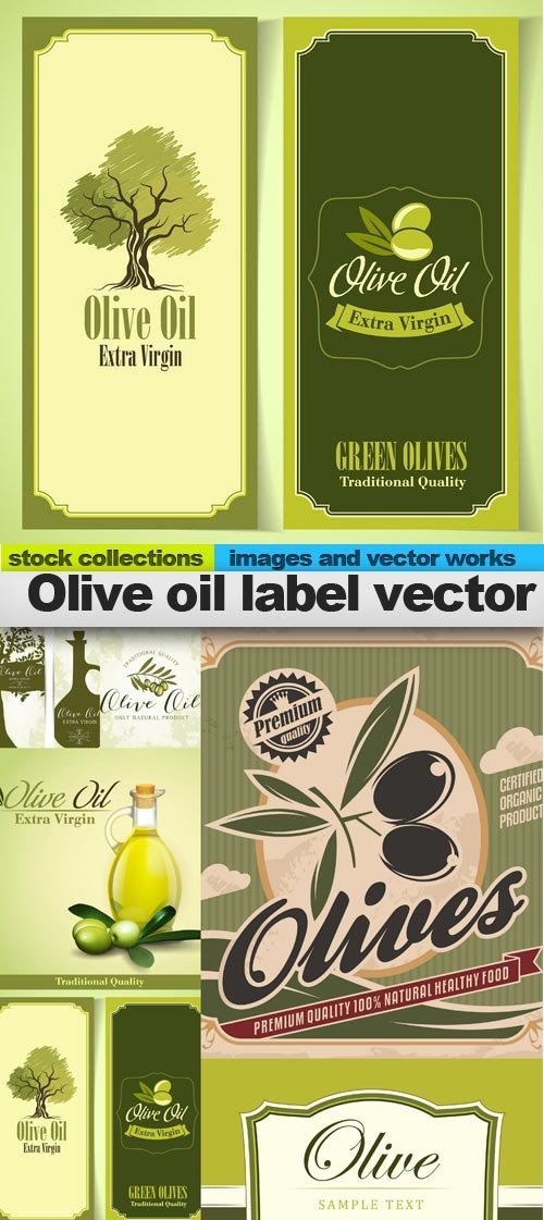 Olive oil label vector, 10 x EPS