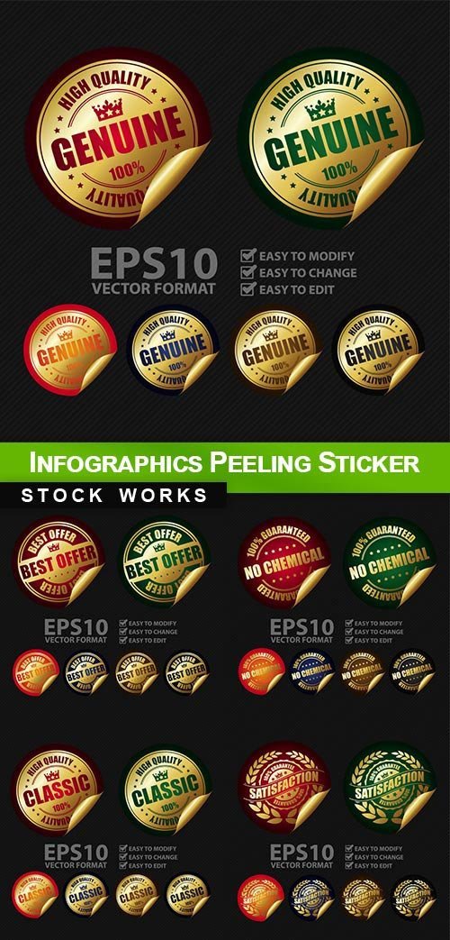 Infographics Peeling Sticker 10 EPS
