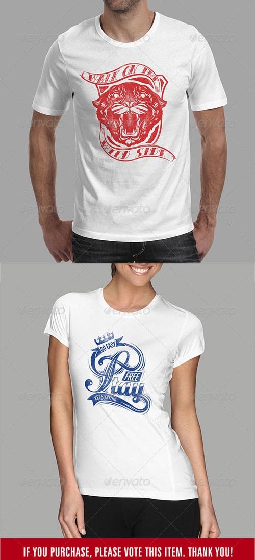 GraphicRiver - Female and Male T-Shirt Bundle