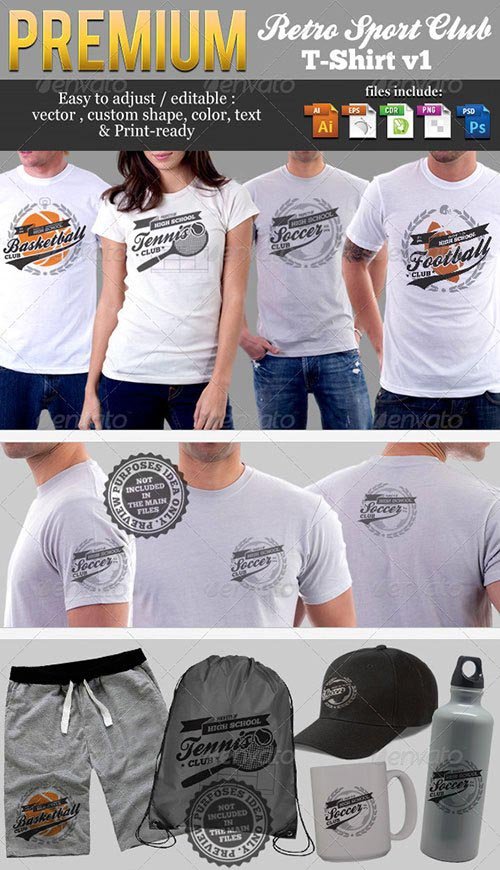 GraphicRiver - Retro Sport Club T-Shirt Template v1