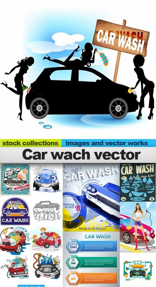 Car wach vector, 25 x EPS