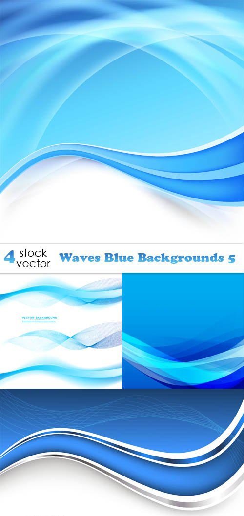 Vectors - Waves Blue Backgrounds 5