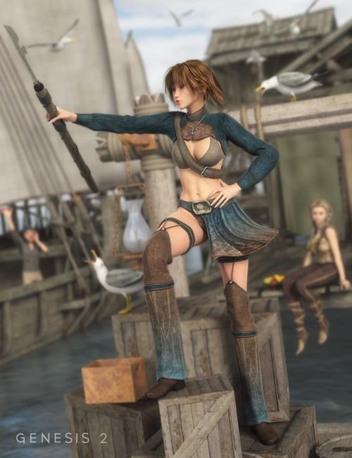 Harpoon Girl Outfit for Genesis 2 Female(s)