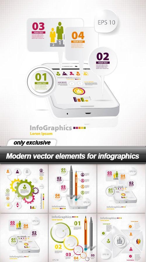 Modern vector elements for infographics - 15 EPS