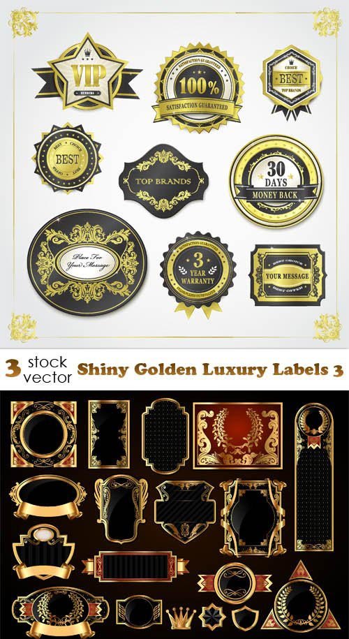 Vectors - Shiny Golden Luxury Labels 3