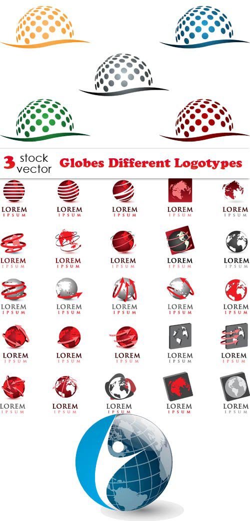 Vectors - Globes Different Logotypes
