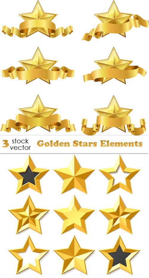 Vectors - Golden Stars Elements