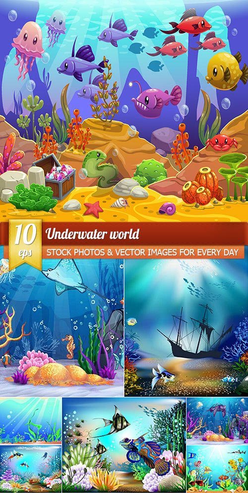 Underwater world, 10 x EPS