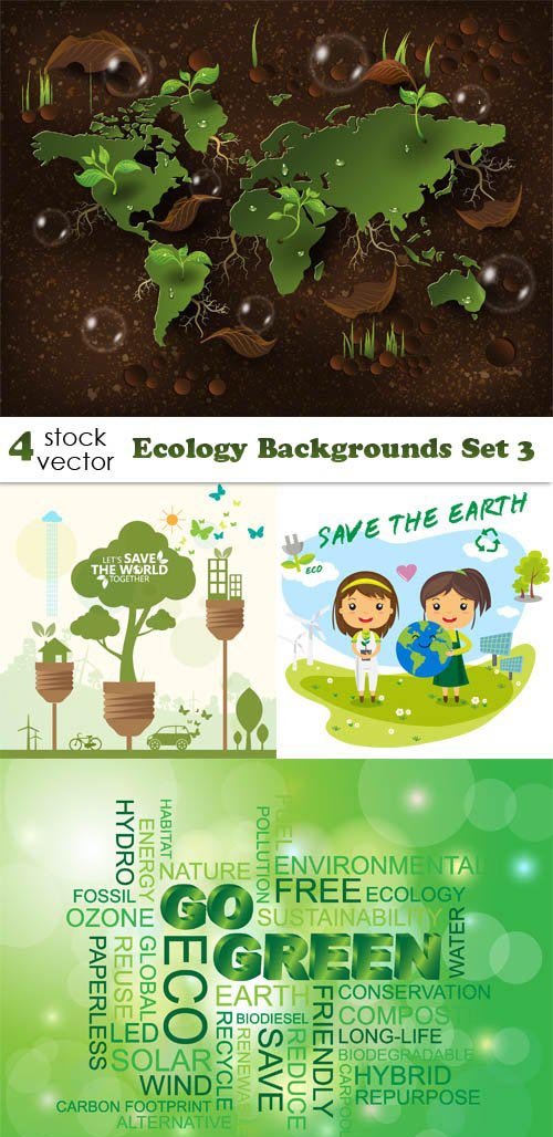 Vectors - Ecology Backgrounds Set 3