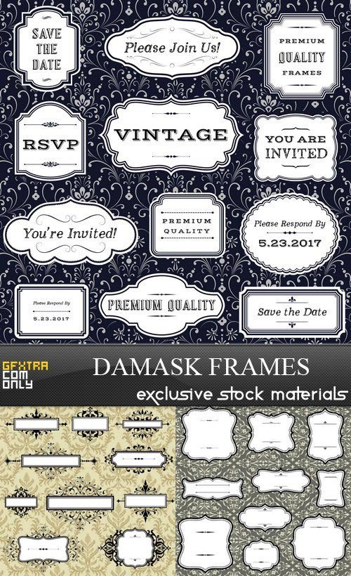 Damask Frames - 5xEPS