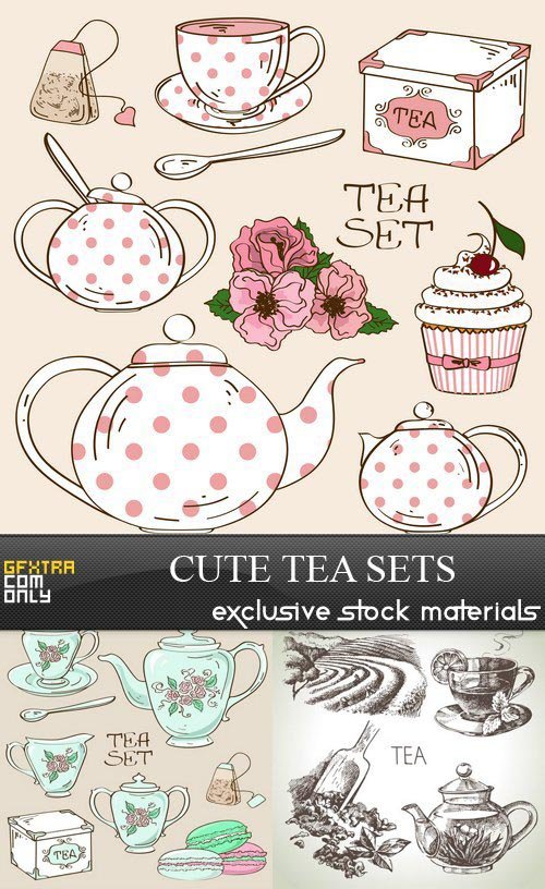 Cute Tea Set - 5xEPS