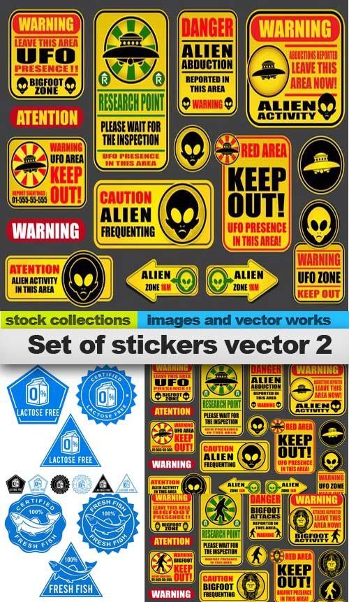 Set of stickers vector 2, 10 x EPS