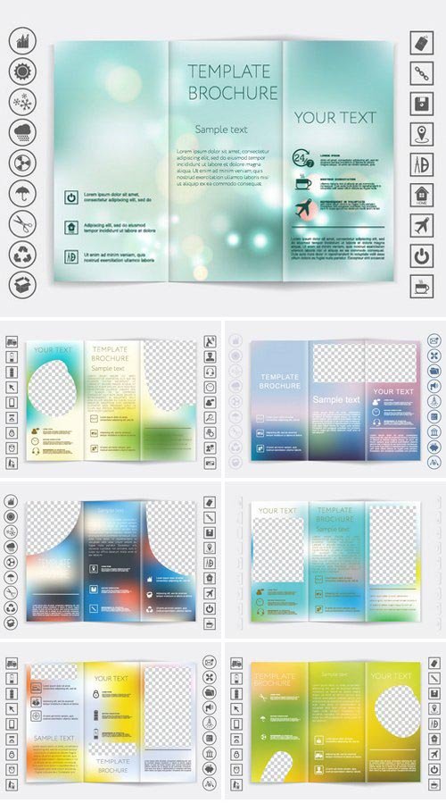 Stock Vectors - Tri-Fold Brochure Mock Up Vector Design. Smooth Unfocused Bokeh Background. corporate business style