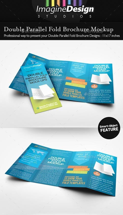 GraphicRiver - Double Parallel Fold Brochure Mockup