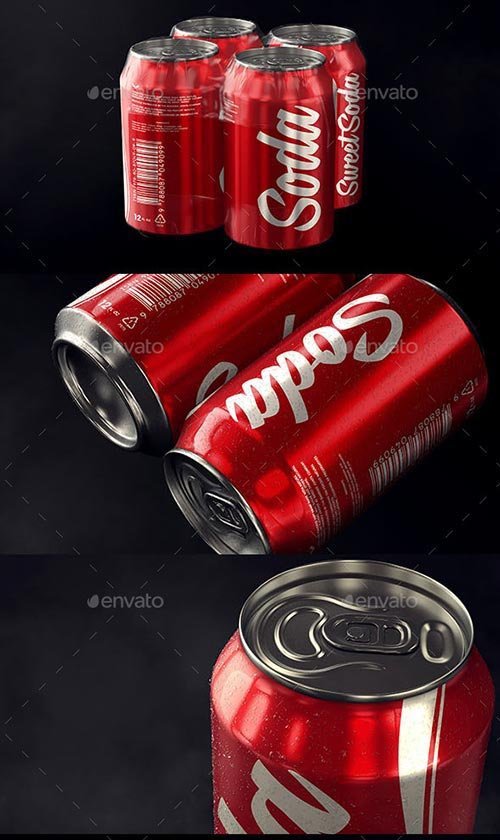 GraphicRiver - Photorealistic Aluminum Soda Can Mockup