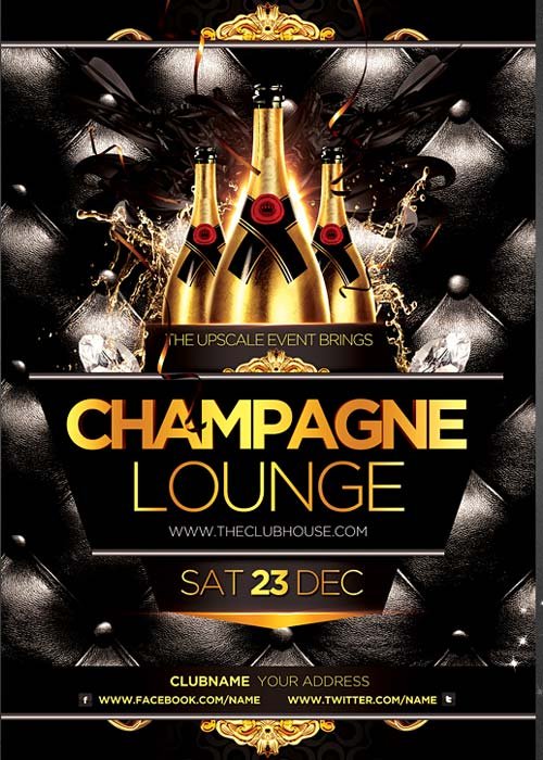 Champagne Lounge Party Flyer Templat