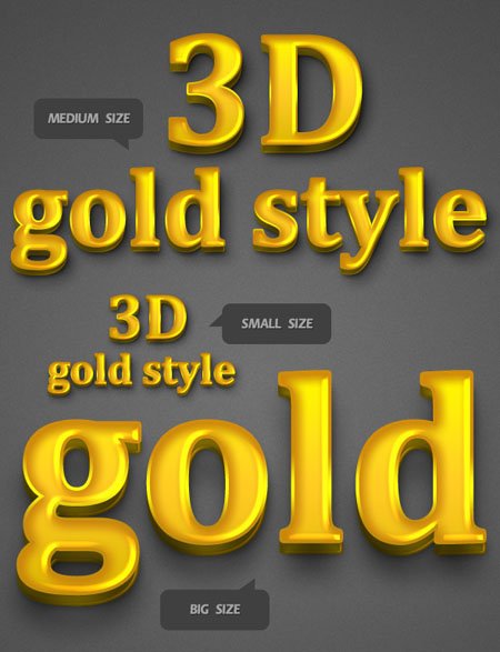 3D Gold Style PSD Effect