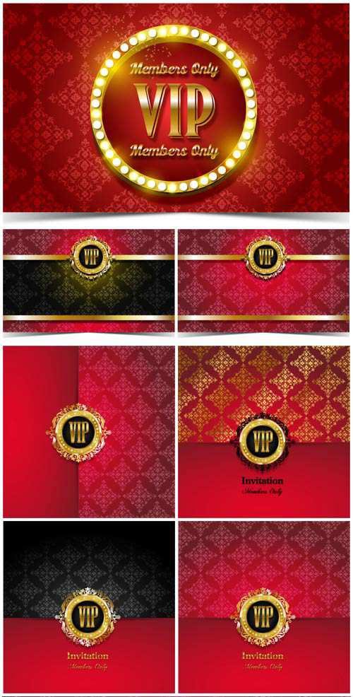 VIP cards and backgrounds vector, invitation