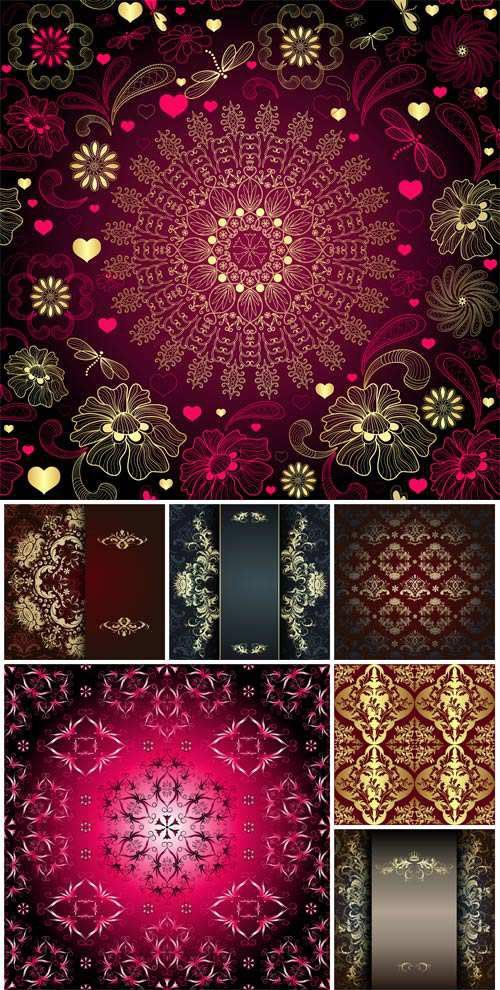 Beautiful vector background with golden patterns