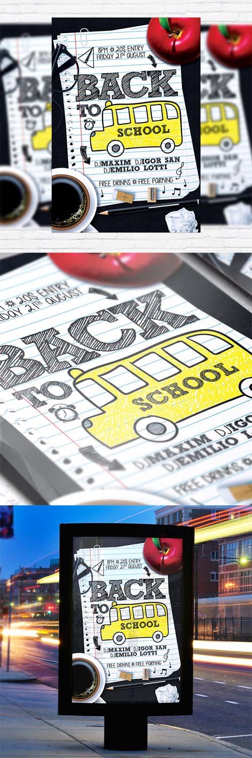 Flyer Template - Back to School vol 4 + Facebook Cover