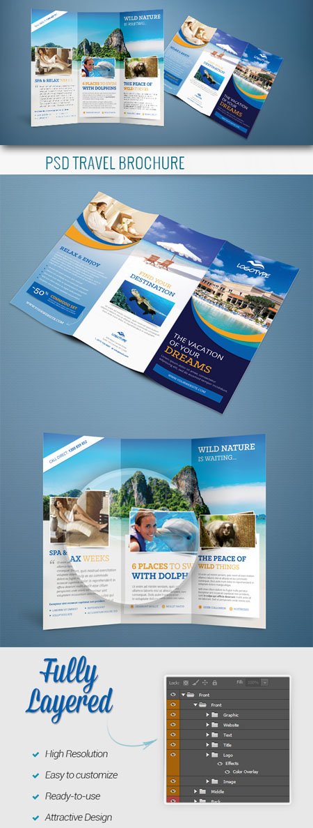 Travel Brochure PSD Template (Print Ready)