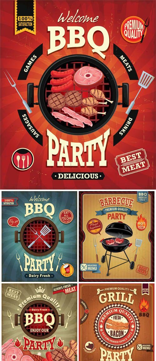 Vintage barbecue poster design