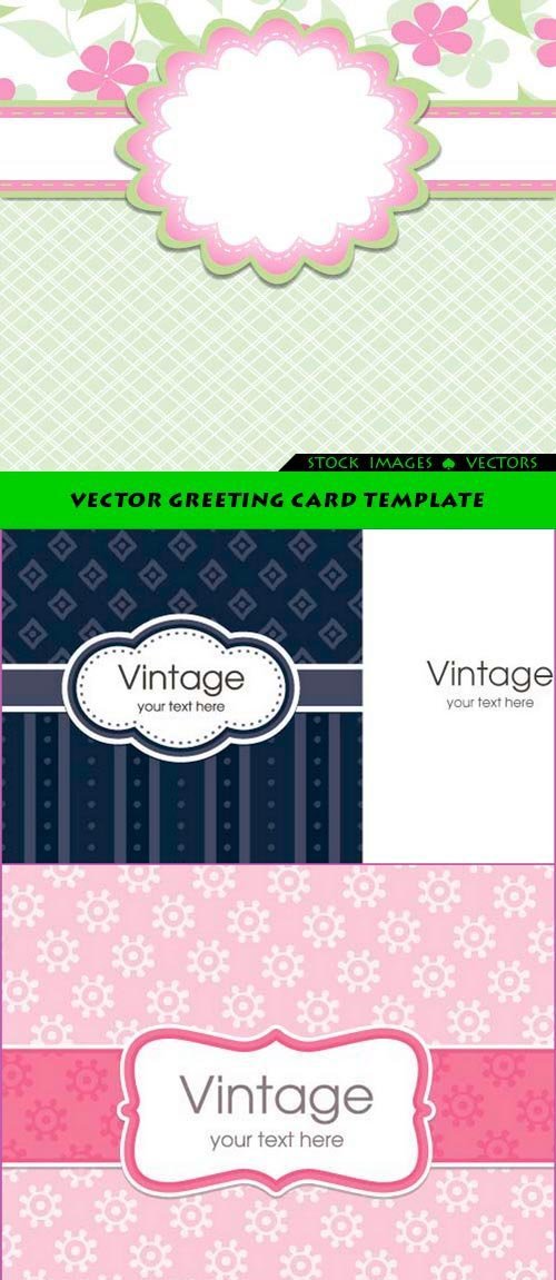 Vector greeting card template 5x EPS
