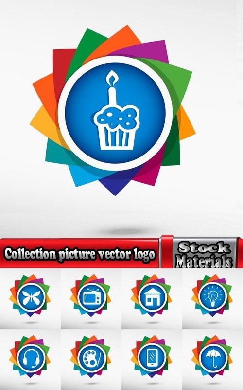 Collection picture vector logo illustration of the business campaign #12-25 EPS