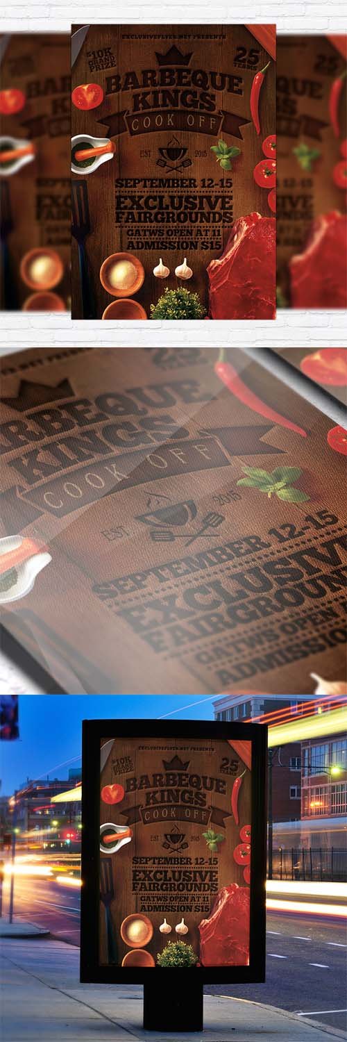 Flyer Template - Barbeque Kings + Facebook Cover
