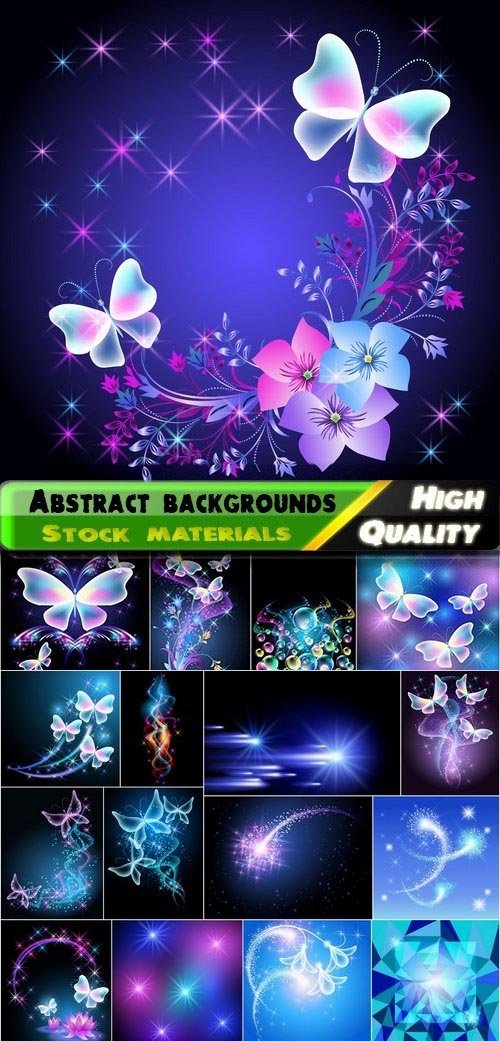 Abstract backgrounds with balls and butterfly - 25 Eps