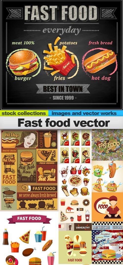 Fast food vector, 25 x EPS
