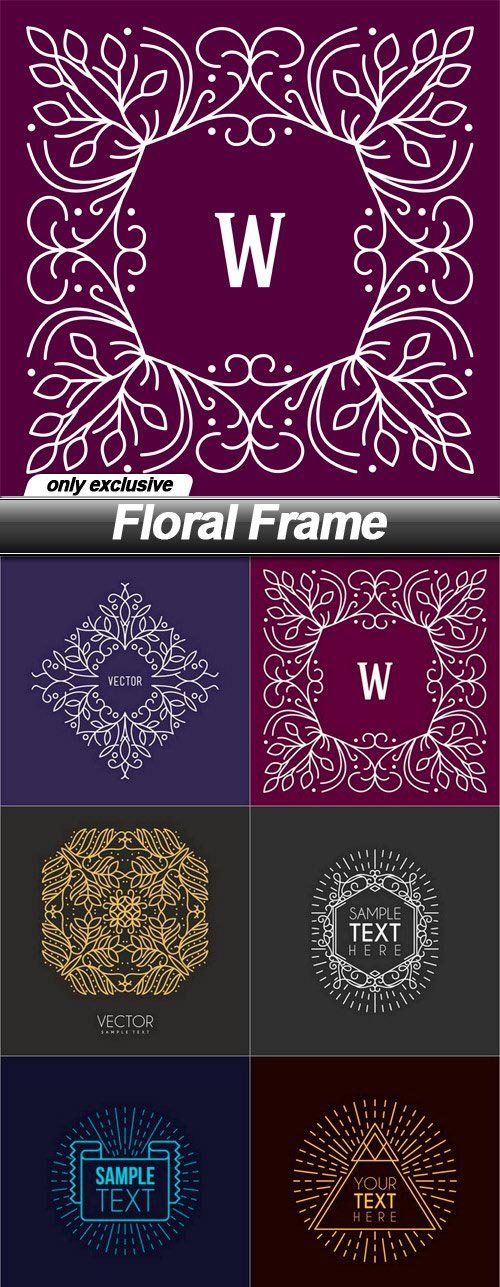 Floral Frame - 10 EPS