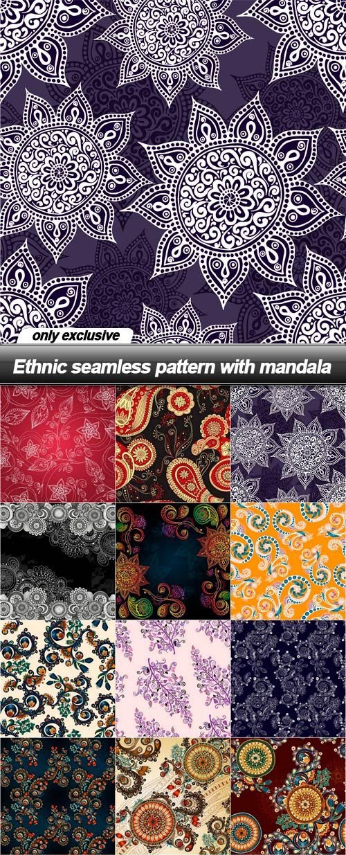 Ethnic seamless pattern with mandala - 15 EPS
