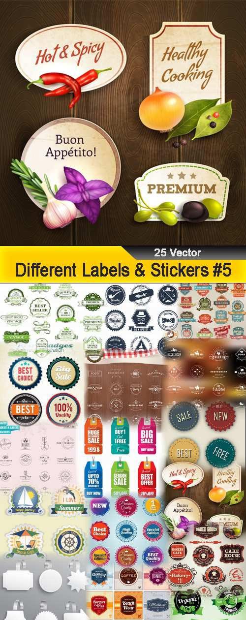 Different Labels & Stickers #5 - 25 Vector