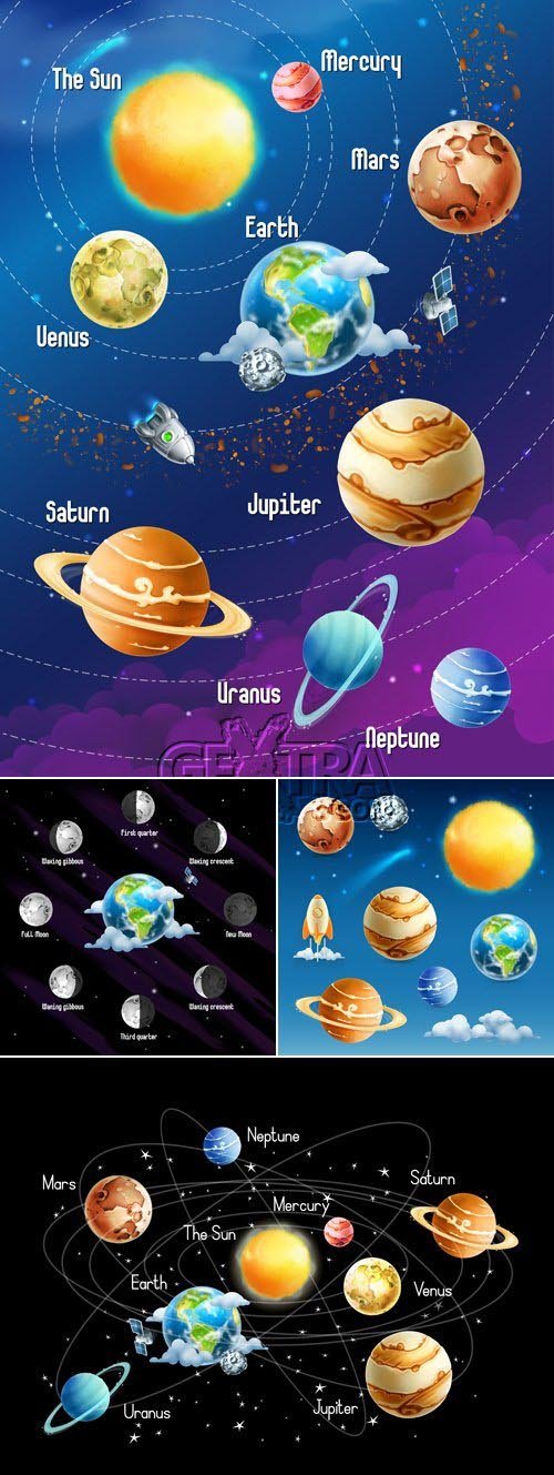 Earth & Planets Vector