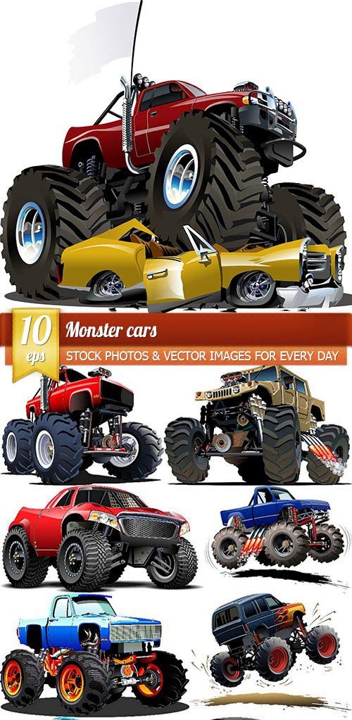 Monster cars, 10 x EPS
