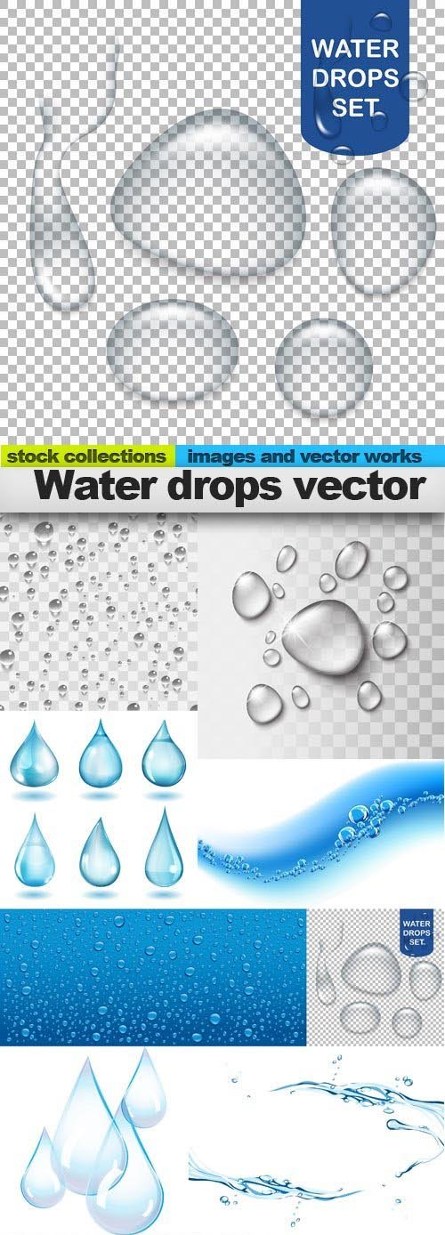 Water drops vector, 10 x EPS